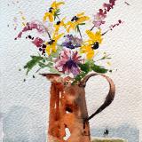 Copper Pitcher & Wildflowers