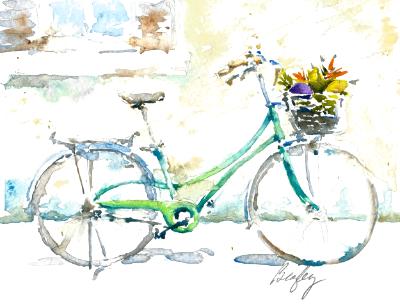 Green Market Bicycle with Veggies