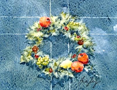 Williamsburg Wreath on Blue Door