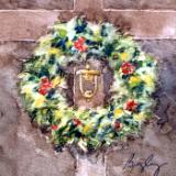 Wreath on Brown Door