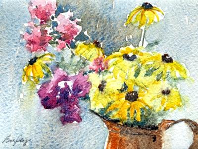 Copper Pitcher with Mixed Bouquet Copper Pitcher with Mixed Bouquet