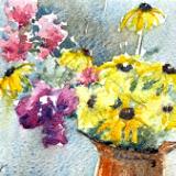 Copper Pitcher with Mixed Bouquet