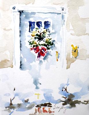 Winter Door with Snow Winter Door with Snow