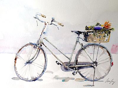 Market Bicycle with Eggplant Market Bicycle with Eggplant