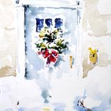 Winter Door with Snow