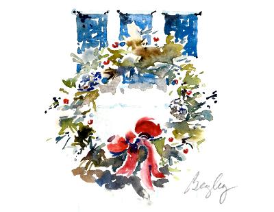 Christmas Wreath on Door Christmas Wreath on Door