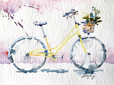Yellow Bike with Basket