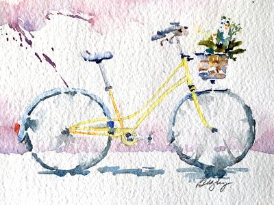 Yellow Bike with Basket Yellow Bike with Basket