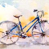 Blue Bicycle at Sunrise